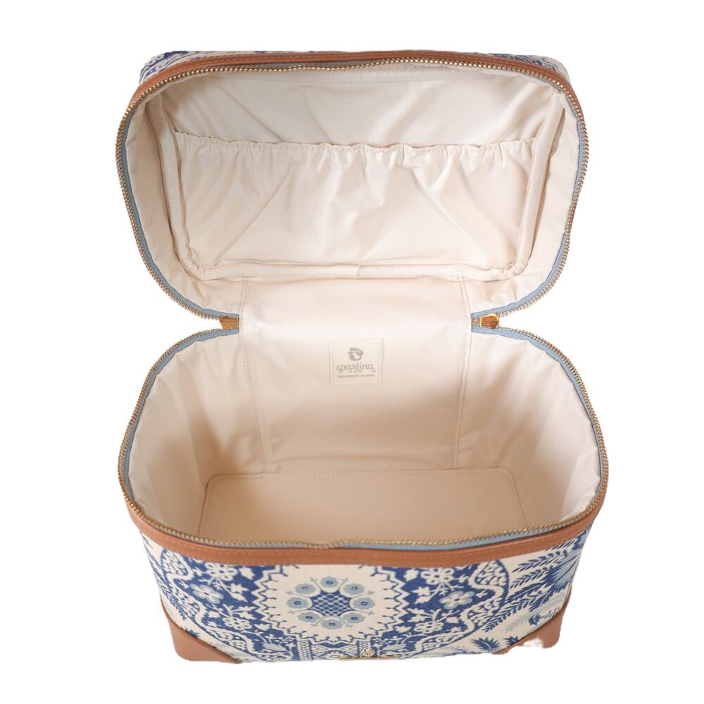 Spartina 449 Travel Accessory Train Case - Peeples Song Park Palms - Blue - NWT - Picture 2 of 7